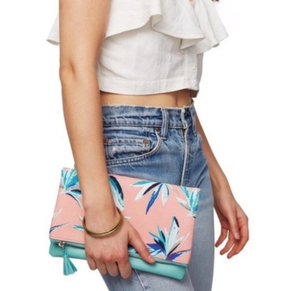 Rachael Pally Reversible Floral Clutch EUC - Picture 2 of 12